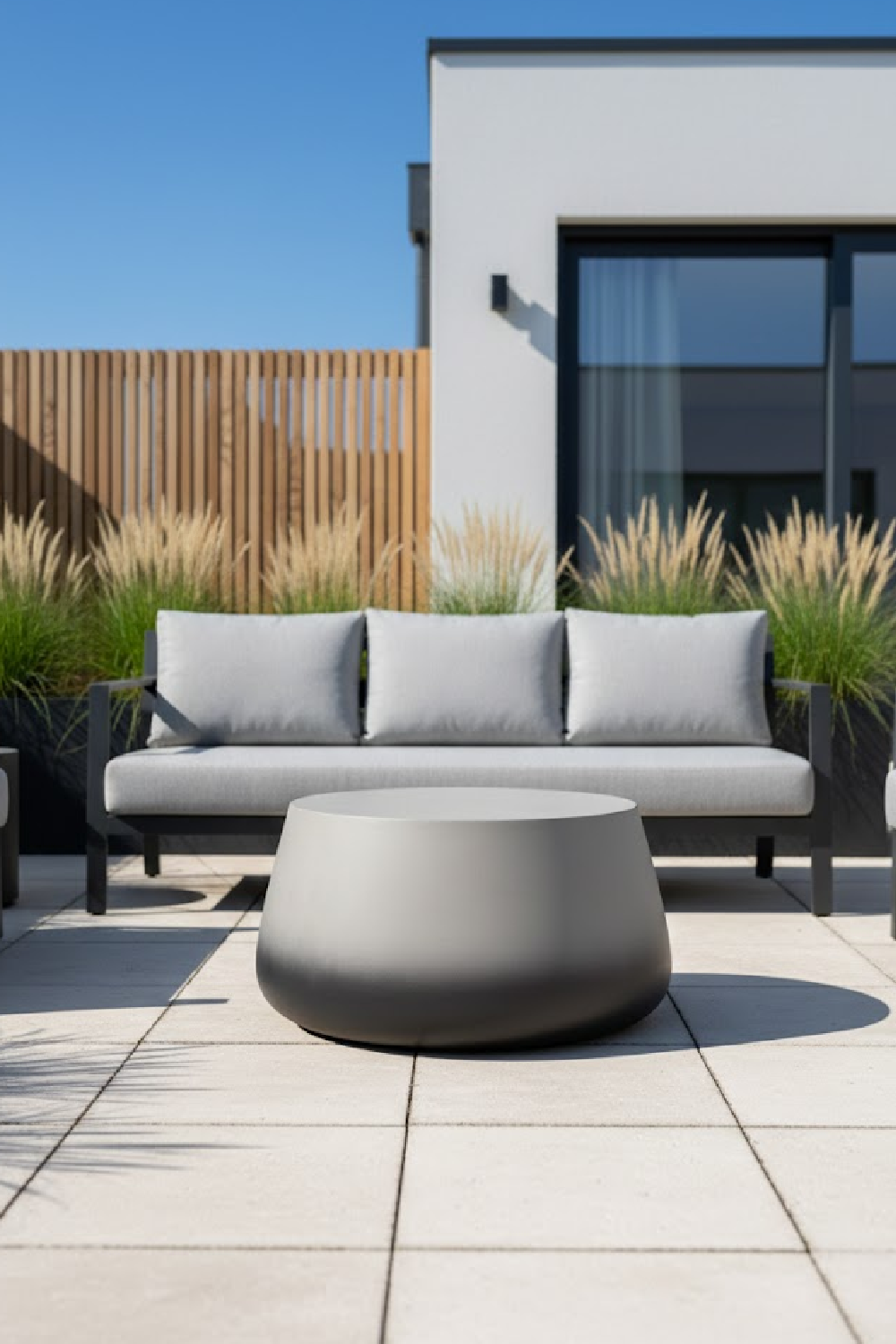   Modern European furniture - Ombre Concrete Drum Indoor/Outdoor Coffee Table - www.oroa.com | Oroa.com