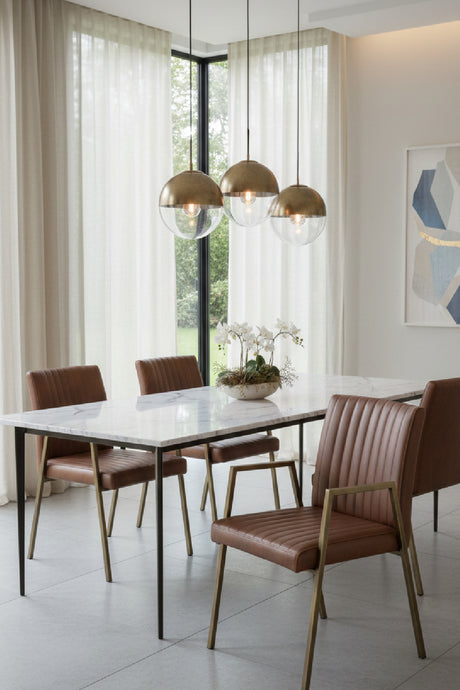   Modern European furniture - Channeled Leather Look Dining Chair - www.oroa.com | Oroa.com