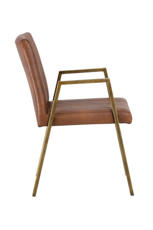   Modern European furniture - Channeled Leather Look Dining Chair - www.oroa.com | Oroa.com