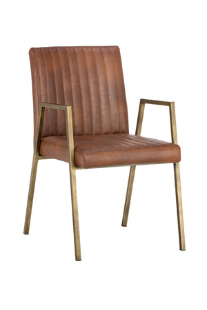   Modern European furniture - Channeled Leather Look Dining Chair - www.oroa.com | Oroa.com
