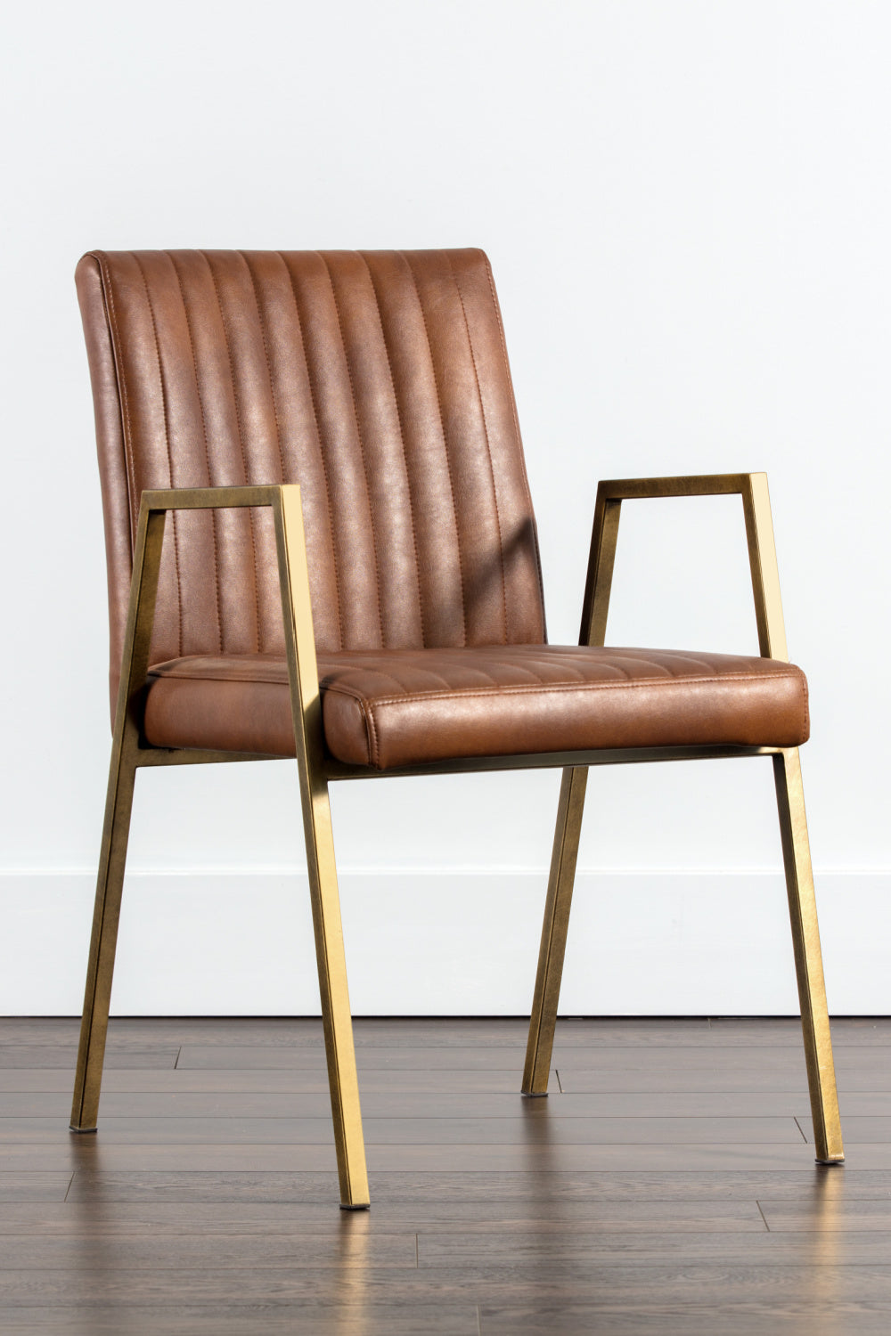   Modern European furniture - Channeled Leather Look Dining Chair - www.oroa.com | Oroa.com