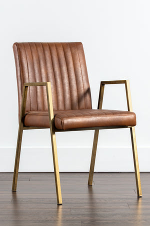   Modern European furniture - Channeled Leather Look Dining Chair - www.oroa.com | Oroa.com