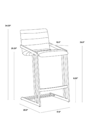   Modern European furniture - Channel-Tufted Counter Stool - www.oroa.com | Oroa.com