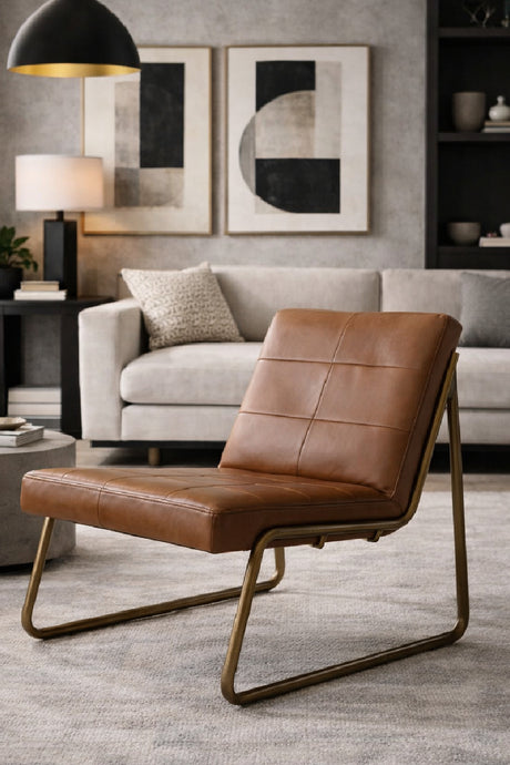   Modern European furniture - Brown Leather Lounge Chair - www.oroa.com | Oroa.com