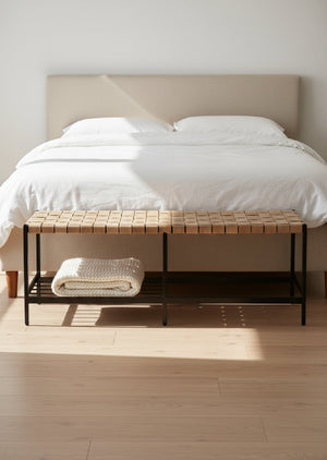   Modern European furniture - Hand-Woven Leather Bench - www.oroa.com | Oroa.com