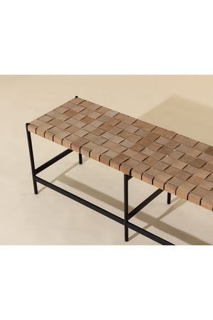   Modern European furniture - Hand-Woven Leather Bench - www.oroa.com | Oroa.com