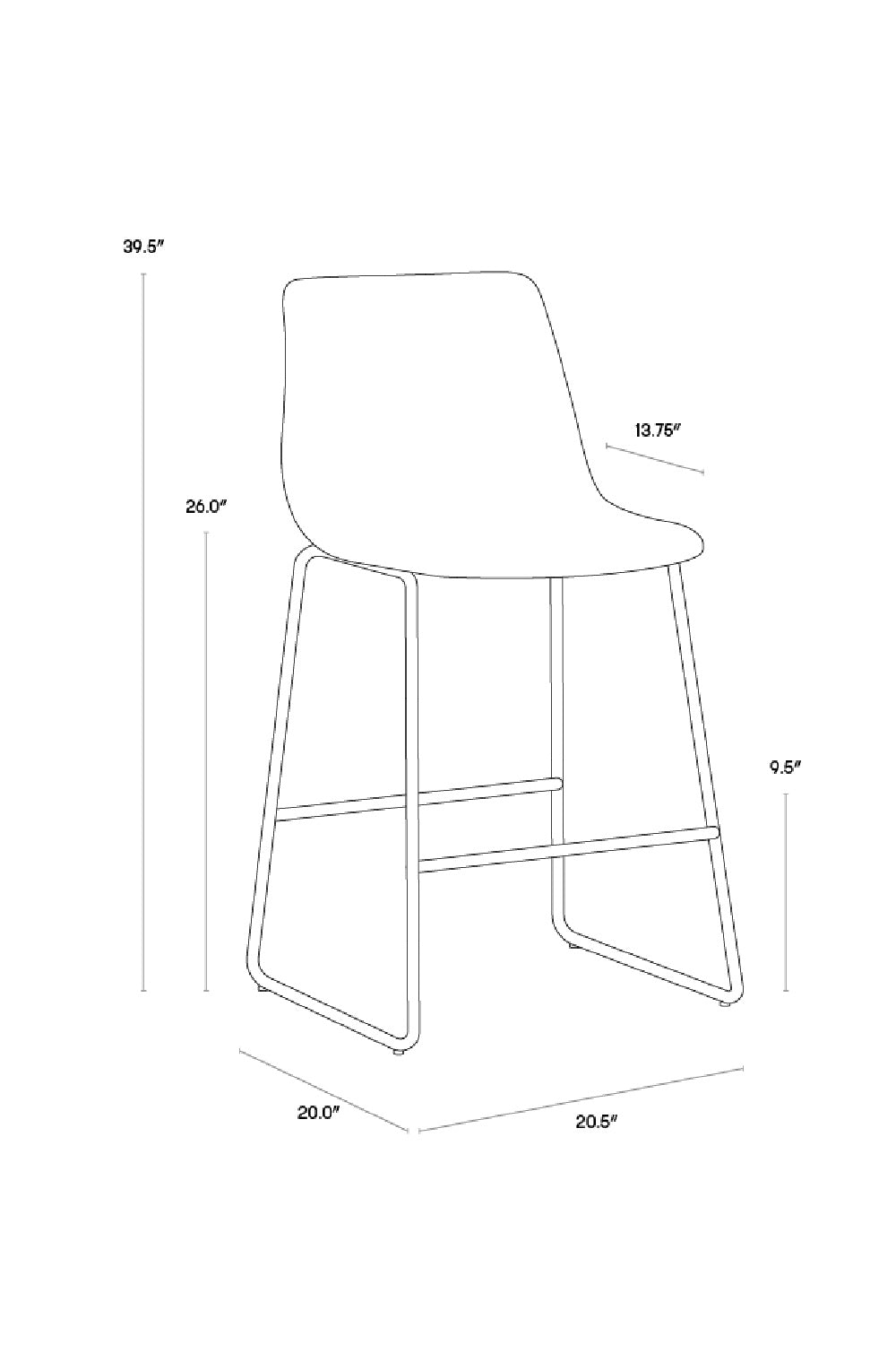   Modern European furniture - Leather-Look Mid-Century Counter Stools (2) - www.oroa.com | Oroa.com