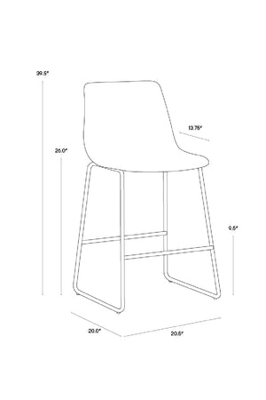   Modern European furniture - Leather-Look Mid-Century Counter Stools (2) - www.oroa.com | Oroa.com