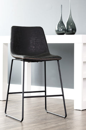   Modern European furniture - Leather-Look Mid-Century Counter Stools (2) - www.oroa.com | Oroa.com