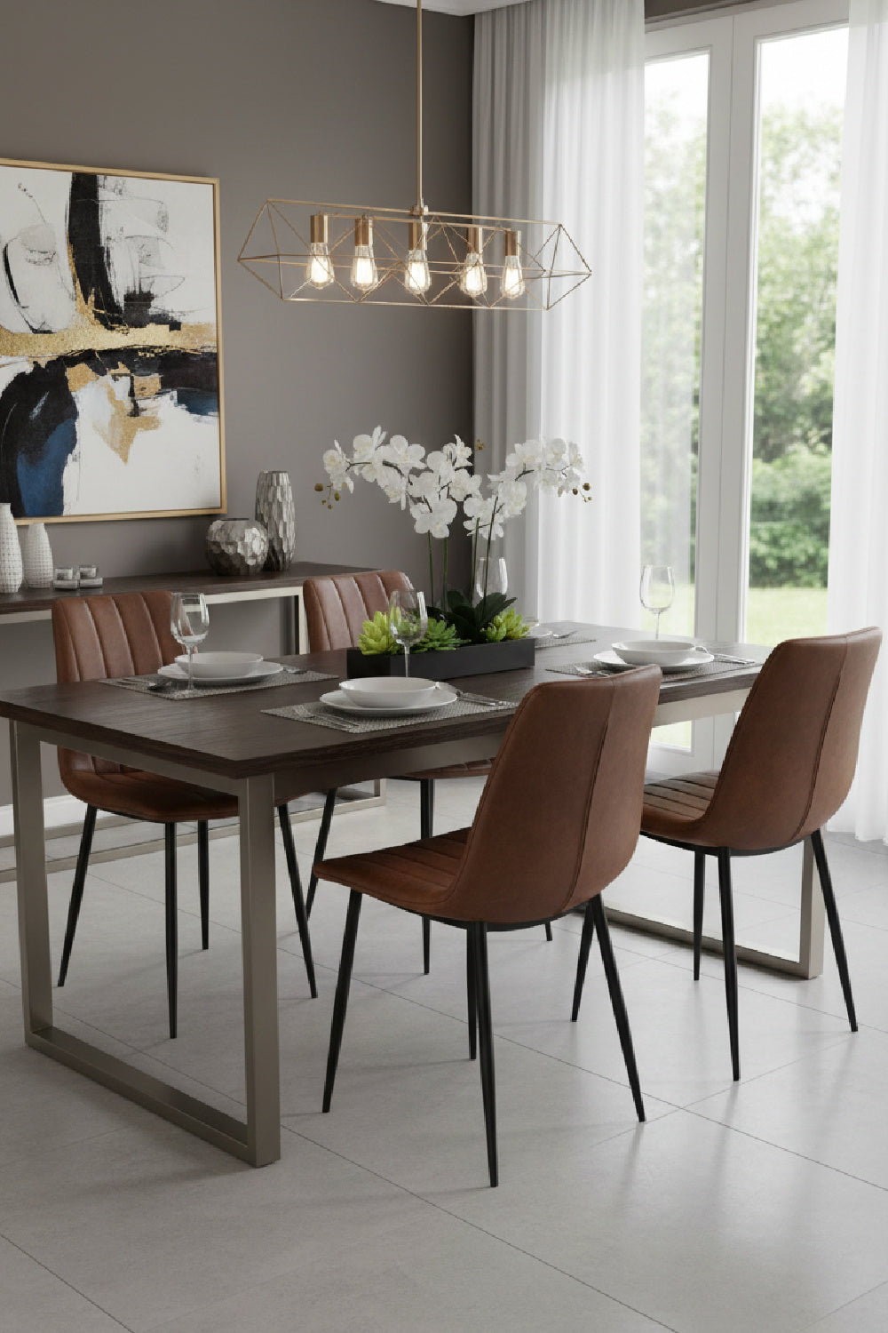  Modern European furniture - Channel-Tufted Dining Chairs (2) - www.oroa.com | Oroa.com