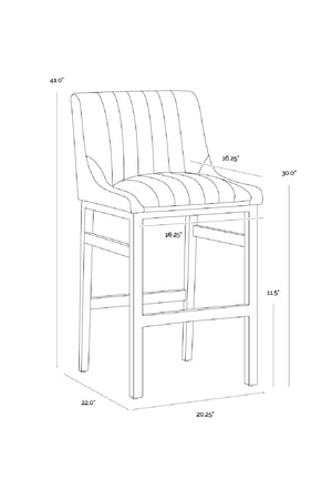   Modern European furniture - Leather-Look Vertical-Channeled Bar Stool - www.oroa.com | Oroa.com