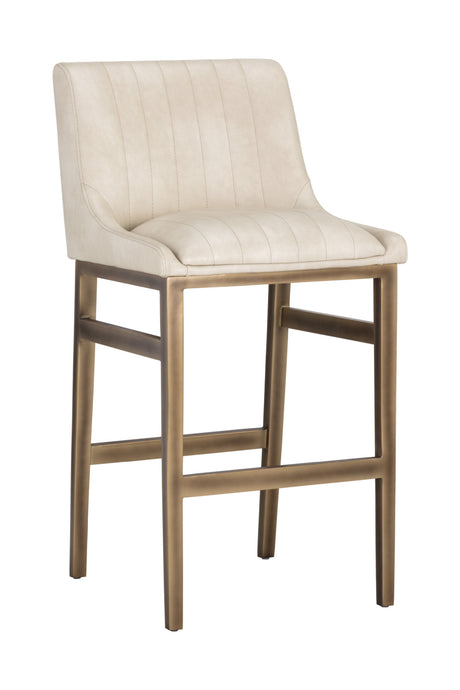   Modern European furniture - Leather-Look Vertical-Channeled Bar Stool - www.oroa.com | Oroa.com