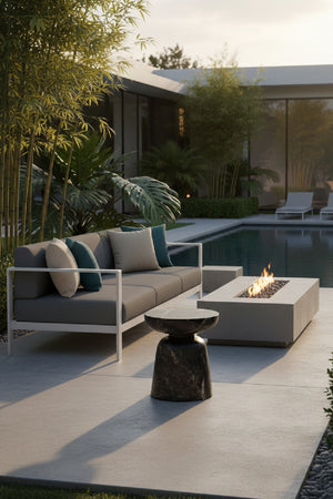   Modern European furniture - Marble-Look Indoor/Outdoor End Table - www.oroa.com | Oroa.com