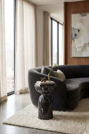   Modern European furniture - Round Marble-Look Indoor/Outdoor End Table - www.oroa.com | Oroa.com