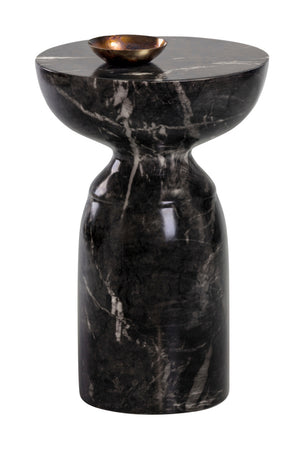   Modern European furniture - Round Marble-Look Indoor/Outdoor End Table - www.oroa.com | Oroa.com