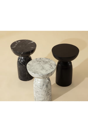   Modern European furniture - Round Marble-Look Indoor/Outdoor End Table - www.oroa.com | Oroa.com