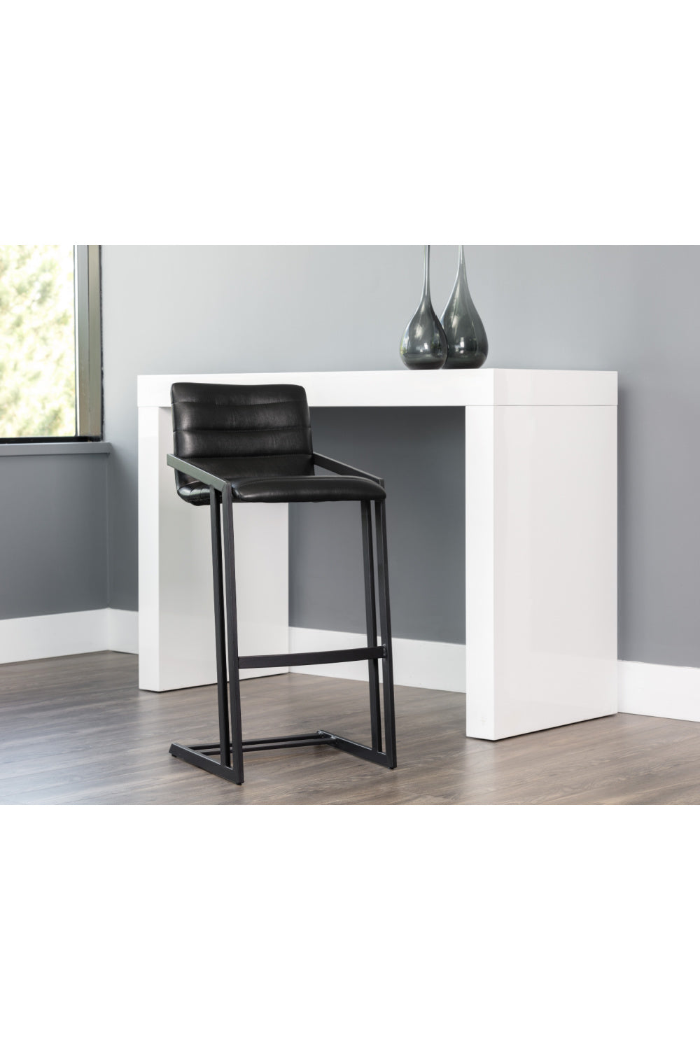   Modern European furniture - Horizontal Channel-Tufted Bar Stools (2) - www.oroa.com | Oroa.com
