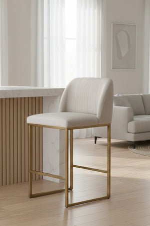   Modern European furniture - Ruched-Back Fabric Counter Stool - www.oroa.com | Oroa.com