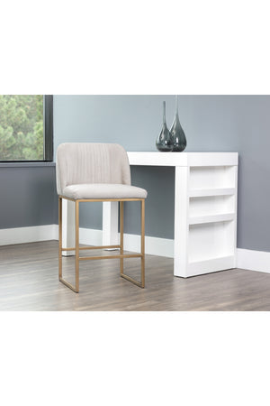   Modern European furniture - Ruched-Back Fabric Counter Stool - www.oroa.com | Oroa.com