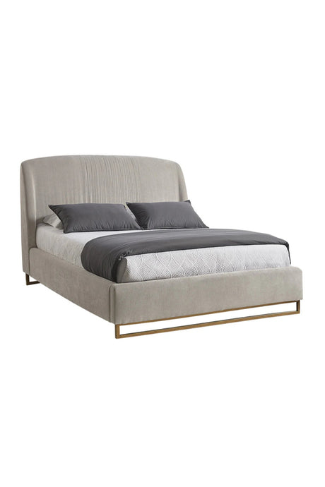   Modern European furniture - Gray Ruched Headboard Bed - www.oroa.com | Oroa.com