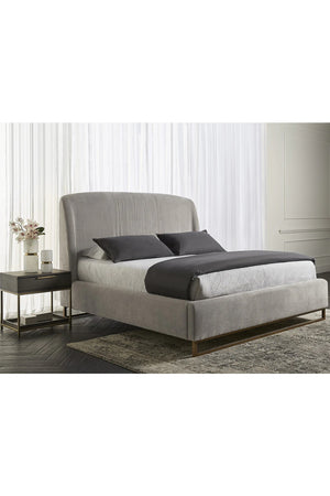   Modern European furniture - Gray Ruched Headboard Bed - www.oroa.com | Oroa.com