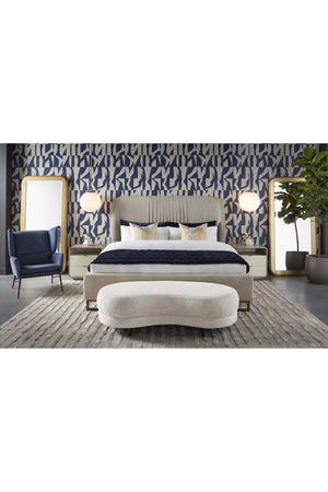   Modern European furniture - Gray Ruched Headboard Bed - www.oroa.com | Oroa.com