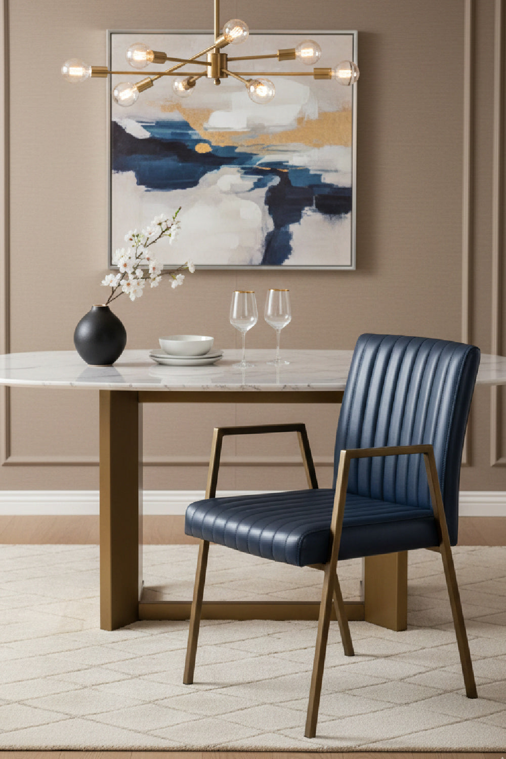   Modern European furniture - Channeled Leather Look Dining Chair - www.oroa.com | Oroa.com