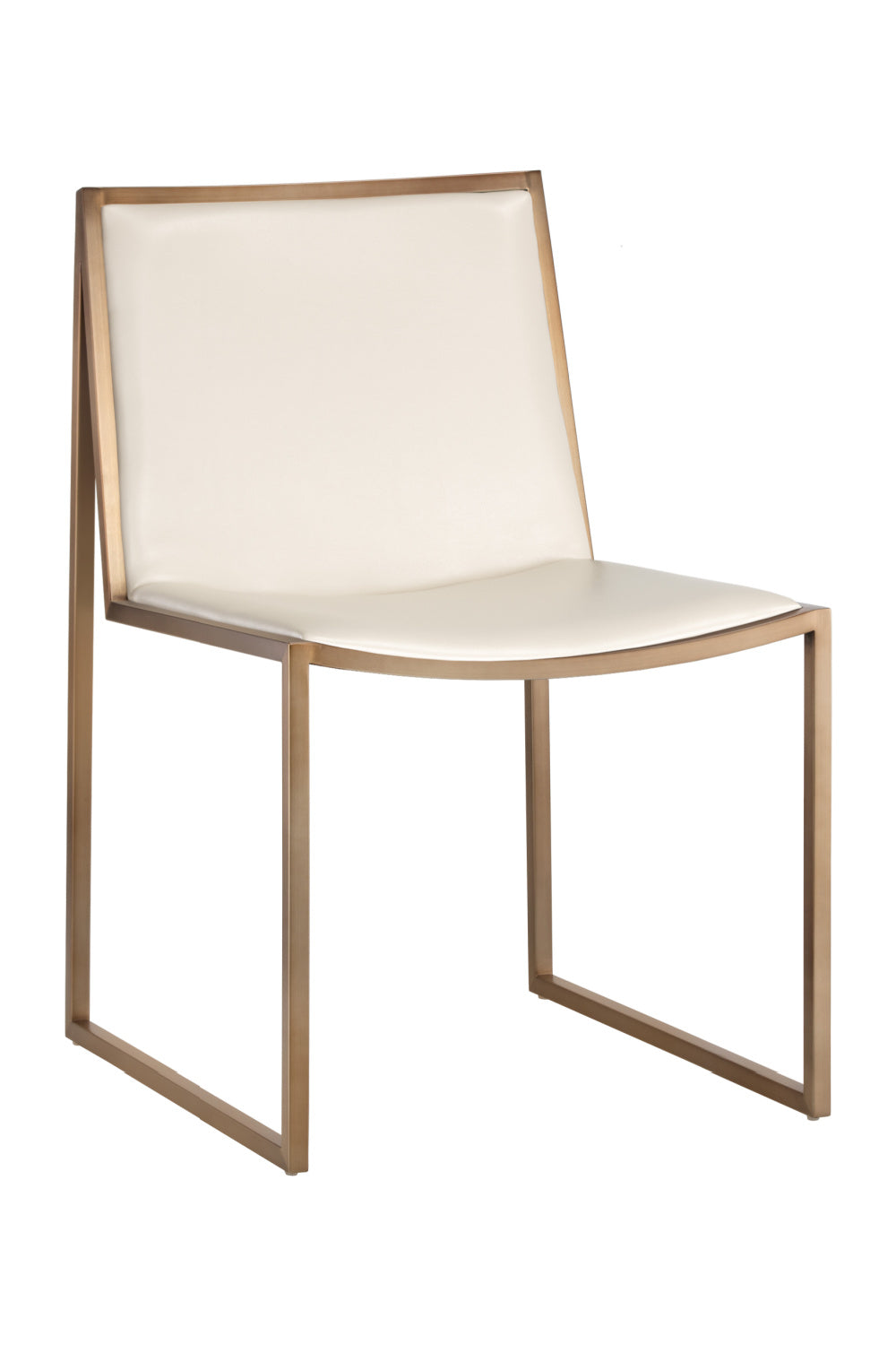   Modern European furniture - Cream Leather Look Dining Chairs (2) - www.oroa.com | Oroa.com
