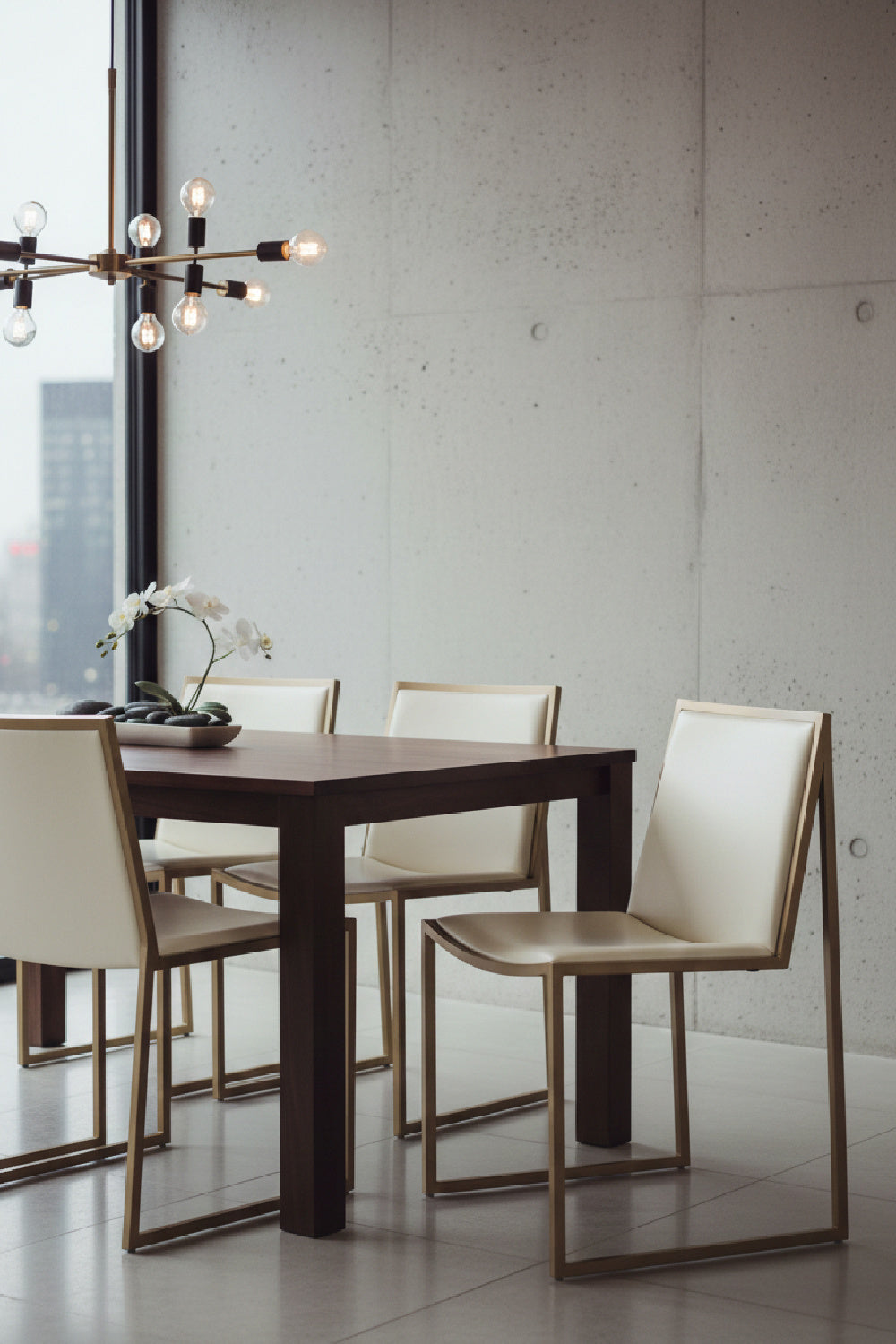   Modern European furniture - Cream Leather Look Dining Chairs (2) - www.oroa.com | Oroa.com