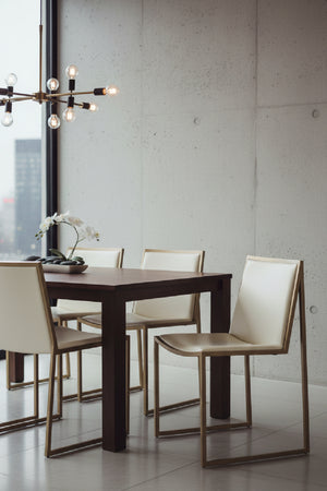   Modern European furniture - Cream Leather Look Dining Chairs (2) - www.oroa.com | Oroa.com