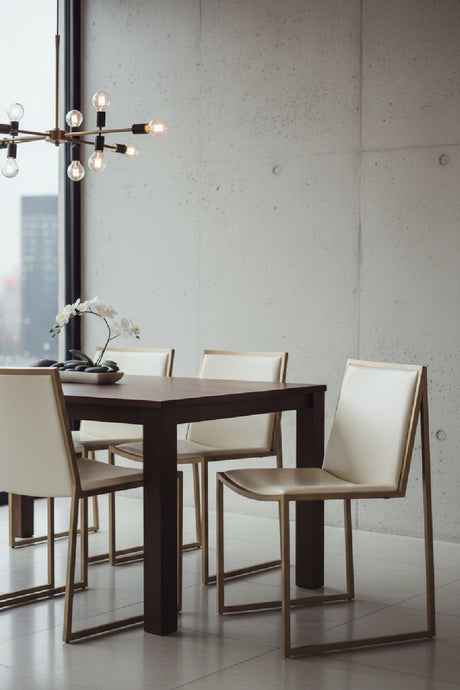   Modern European furniture - Cream Leather Look Dining Chairs (2) - www.oroa.com | Oroa.com