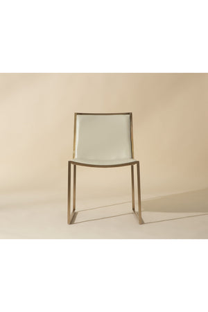   Modern European furniture - Cream Leather Look Dining Chairs (2) - www.oroa.com | Oroa.com