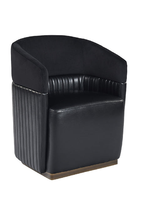   Modern European furniture - Black Leather Wheeled Lounge Chair - www.oroa.com | Oroa.com