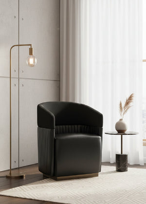   Modern European furniture - Black Leather Wheeled Lounge Chair - www.oroa.com | Oroa.com