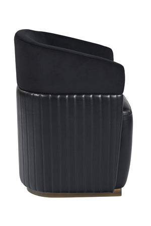   Modern European furniture - Black Leather Wheeled Lounge Chair - www.oroa.com | Oroa.com
