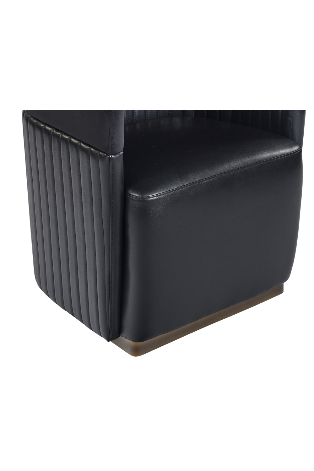   Modern European furniture - Black Leather Wheeled Lounge Chair - www.oroa.com | Oroa.com