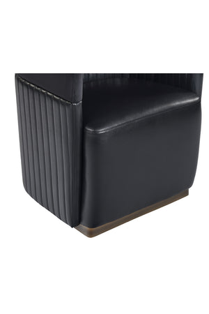   Modern European furniture - Black Leather Wheeled Lounge Chair - www.oroa.com | Oroa.com