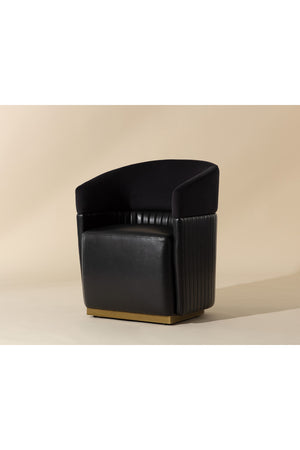   Modern European furniture - Black Leather Wheeled Lounge Chair - www.oroa.com | Oroa.com