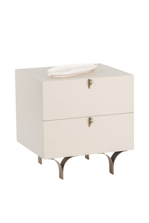   Modern European furniture - Cream Wood 2-Drawer Nightstand - www.oroa.com | Oroa.com