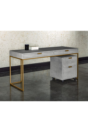   Modern European furniture - Gray Shagreen 2-Drawer Desk - www.oroa.com | Oroa.com