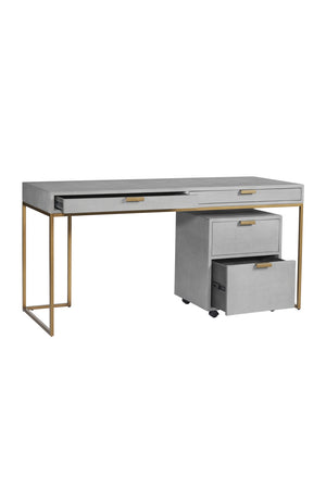   Modern European furniture - Gray Shagreen 2-Drawer Desk - www.oroa.com | Oroa.com