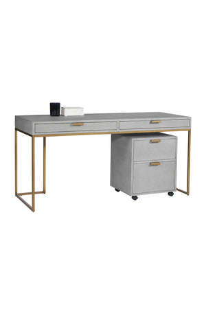   Modern European furniture - Gray Shagreen 2-Drawer Desk - www.oroa.com | Oroa.com