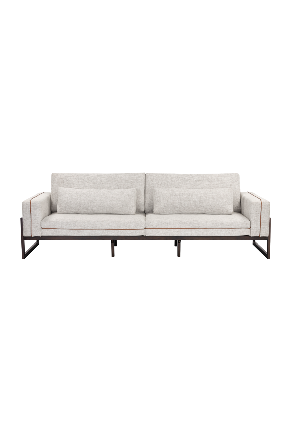   Modern European furniture - Brown Leather Piped Sofa - www.oroa.com | Oroa.com