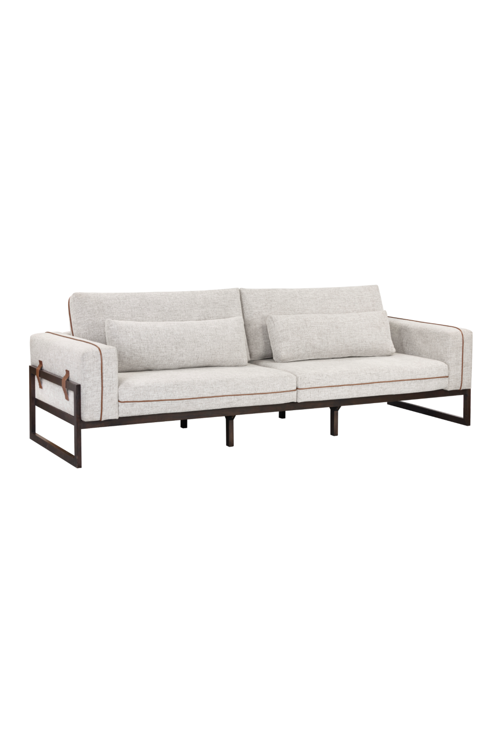   Modern European furniture - Brown Leather Piped Sofa - www.oroa.com | Oroa.com