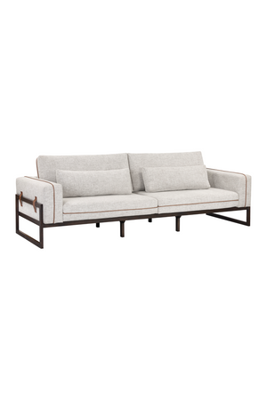   Modern European furniture - Brown Leather Piped Sofa - www.oroa.com | Oroa.com