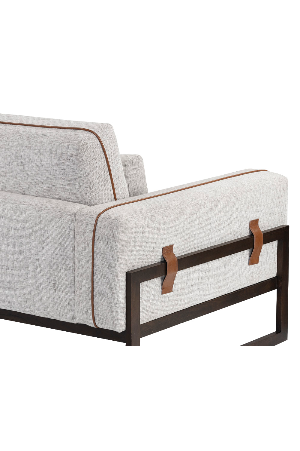   Modern European furniture - Brown Leather Piped Sofa - www.oroa.com | Oroa.com