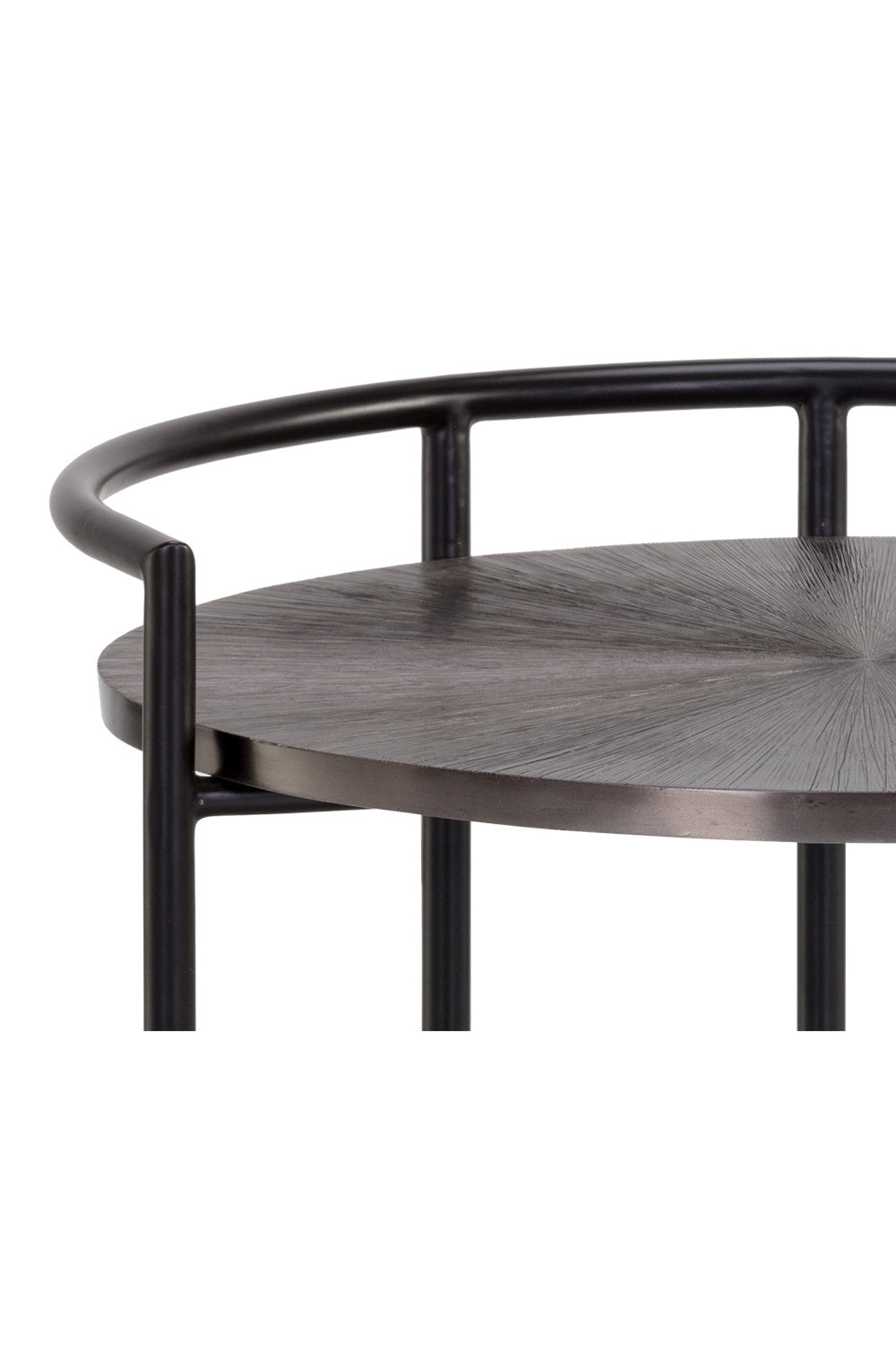   Modern European furniture - Round Gunmetal & Marble Nightstand - www.oroa.com | Oroa.com