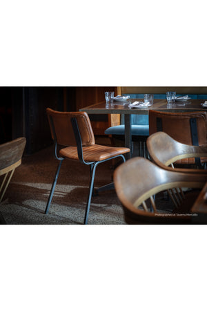   Modern European furniture - Leather Look Industrial Dining Chairs (2) - www.oroa.com | Oroa.com