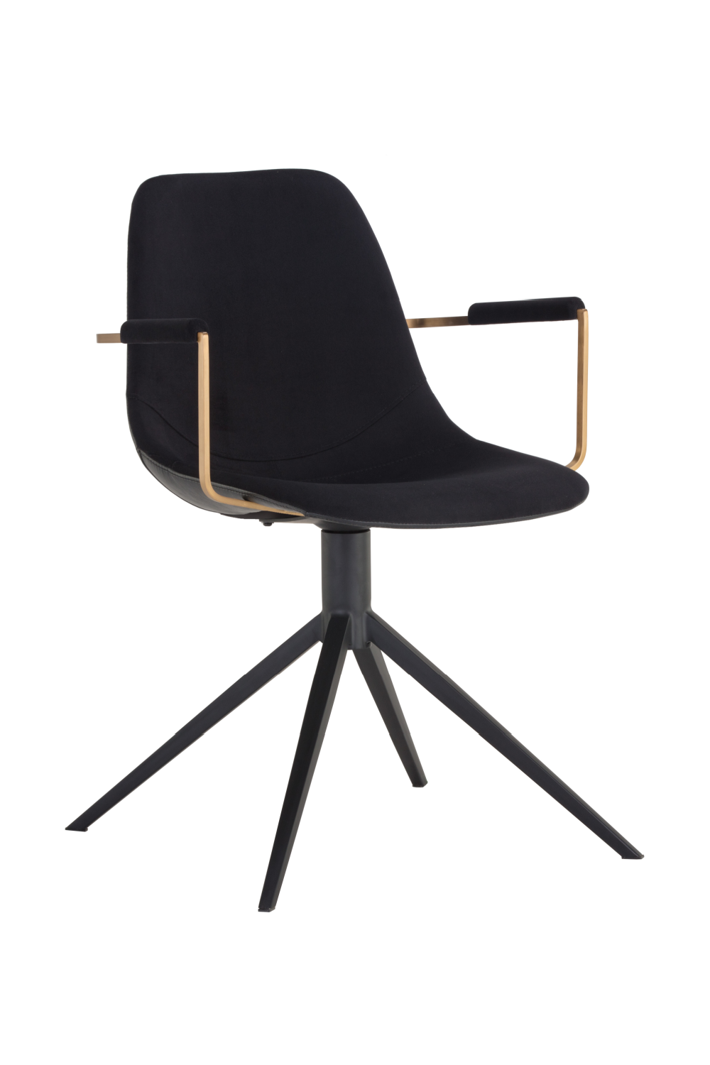   Modern European furniture - Black Leather Swivel Dining Chair - www.oroa.com | Oroa.com