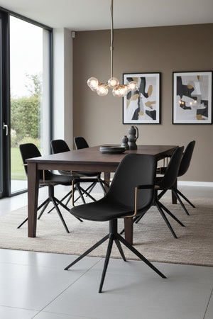   Modern European furniture - Black Leather Swivel Dining Chair - www.oroa.com | Oroa.com